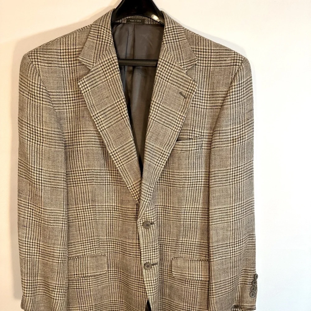Calvin Klein Mens Size 41R 100% Linen Sports Coat Jacket Blazer Fully Lined USA